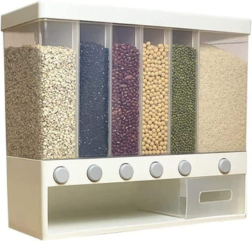 Adjustable 6-Grid Wall-Mounted Storage for Dry Grains