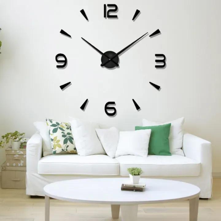 DIY 3D Large Frameless Wall Clock Stickers