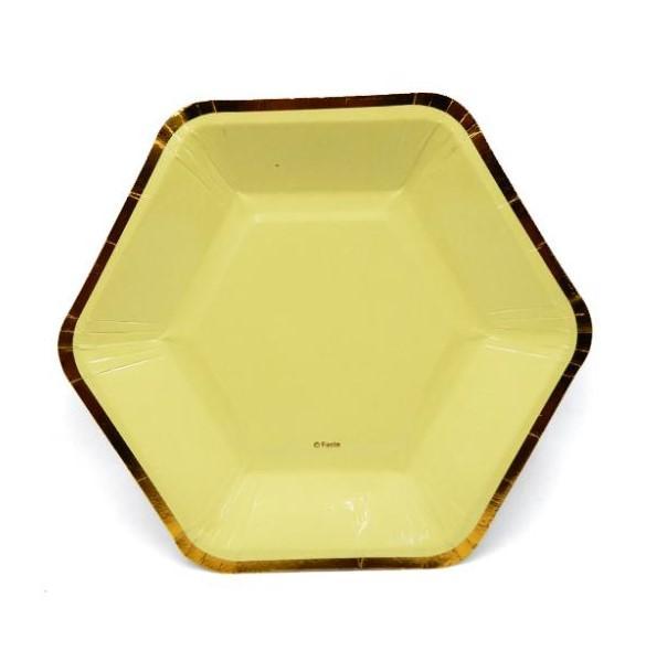 6 Pcs Hexagonal Party Paper Plate 9-Inch